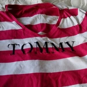 Tommy Hilfiger Red and White Top